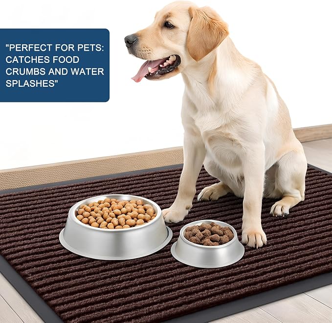 OLANLY 2-Pack Front Door Mats 71x47, Waterproof Heavy-Duty Doormats | Brown - Image 6