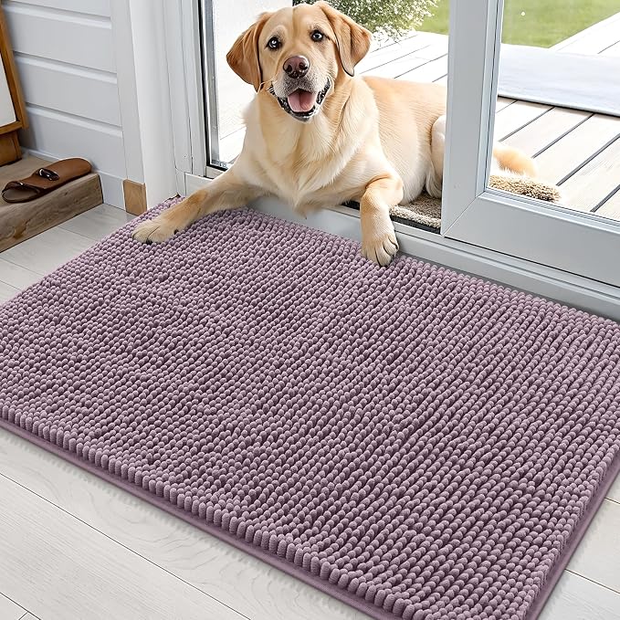 OLANLY Dog Door Mat for Muddy Paws 35x24, Super Absorbent Chenille Mud Mat | by OLANLY