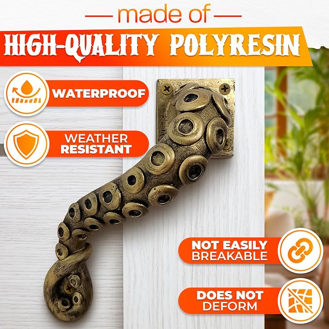 Octopus Door Handle – Unique Tentacle Design, Heavy Duty Pull, 6.49 x 1.4 x - Image 3