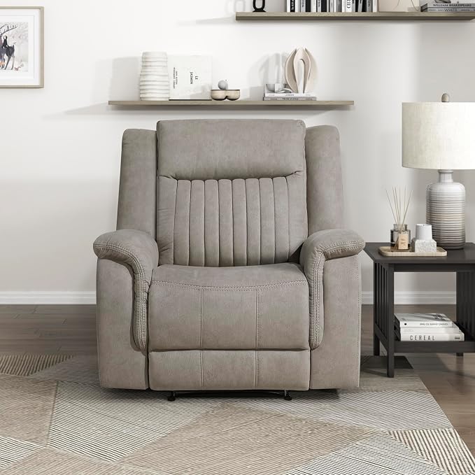 Lexicon Manual Recliner Chair, Polished Microfiber Reclining Sofa Chair - Image 7