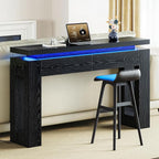 LIKIMIO Console Table with Drawers, Modern Entryway Table with LED Lights and - Image 9