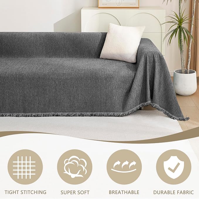 MYSKY HOME Couch Covers for 3 Cushion Couch Sofa, Sectional Couch Cover L Shape - Image 2