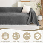 MYSKY HOME Couch Covers for 3 Cushion Couch Sofa, Sectional Couch Cover L Shape - Image 2