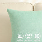 Stellhome Burlap Throw Pillow Covers Solid Farmhouse Linen Pillowcase - Image 2