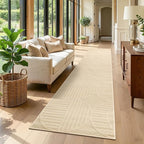 Findosom Washable Runner Rug 2x10, Geometric High-Low Textured Non Slip Hallway by Findosom