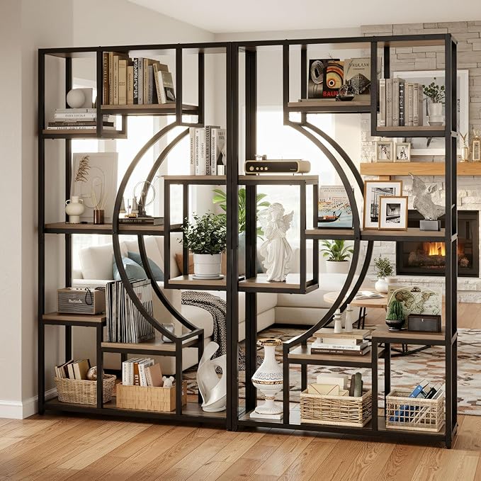 HolliWill 70.8" Tall Bookshelf Set of 2, Etagere Bookcase by WelcometoHolliWill