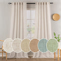MIULEE Natural White Linen Curtains 52x90 Inch Long 2 Panels by MIULEE