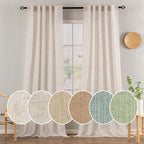 MIULEE Natural White Linen Curtains 52x90 Inch Long 2 Panels by MIULEE