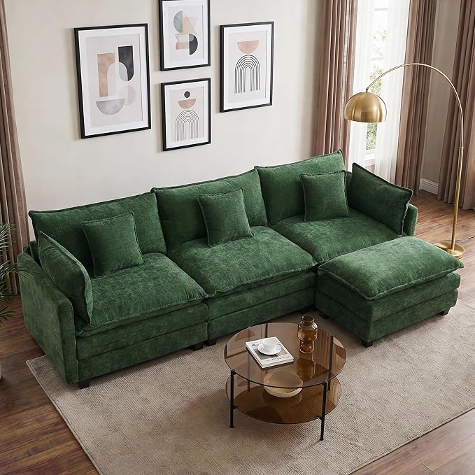 113” Modular Sectional Sofa, L Shaped Cloud Couch by Unknown