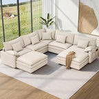 Vesgantti 101" V-Shaped Corner Couch Sectional, 7 Seat Customizable Modular by Vesgantti