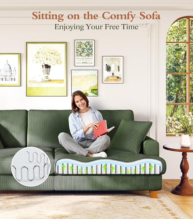 Kidirect 87in U Shaped Couch, Modular Sofa No Tool Assembly, Comfy Sectional - Image 7