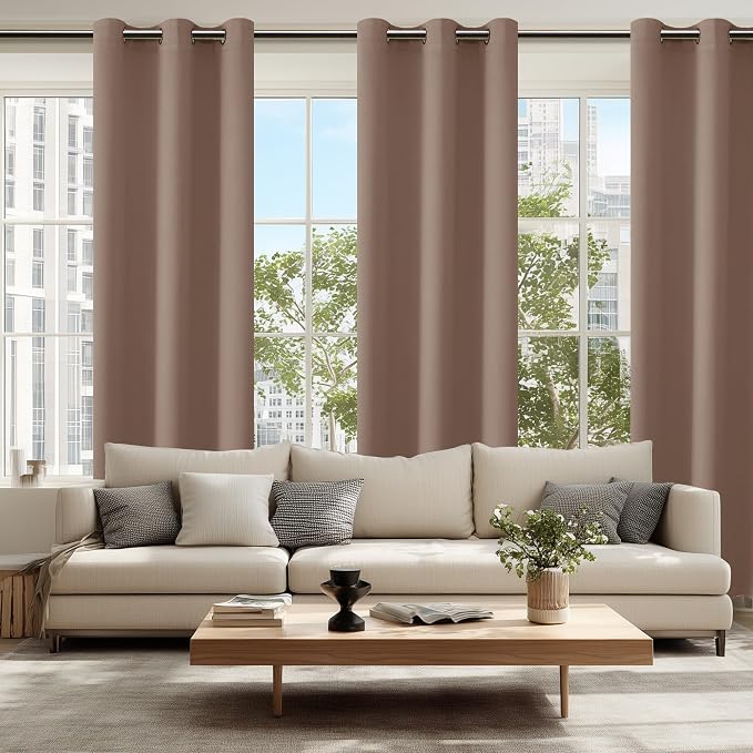 Blackout Curtains for Bedroom 38 x 84 Inch Long Cappuccino 2 Panels | Thermal - Image 6