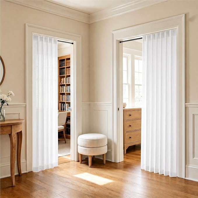 Pitalk White Sheer Curtains 80 Inch Length - Image 2