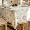 VClife Shabby Chic Pink White Floral Printed Tablecloth by VCLIFE