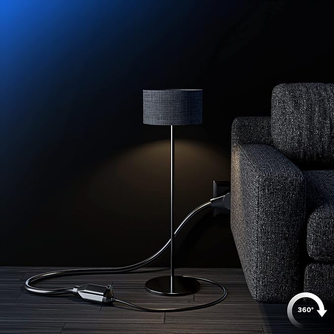 Maximm Extension Cord 4 Feet – 360° Rotating Flat Plug, 3-Prong Grounded Power - Image 9