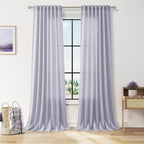 Lavender Purple Linen Curtains 96 Inches Long by Nanspring