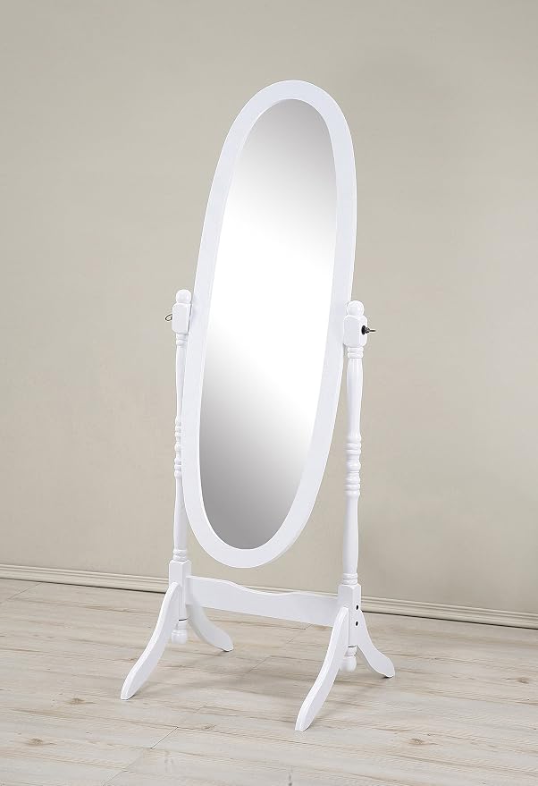 Roundhill Furniture Traditional Queen Anna Style Wood Floor Cheval Mirror by RoundhillFurniture