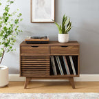 Modway Render Mid-Century Modern Vinyl Record Storage Display Cabinet, 37 Inch - Image 2