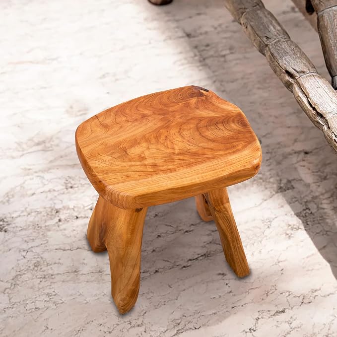 Natural Shape Stump Stool 12.5"x10"x12" Solid Wood Cedar Root End Table Rustic - Image 9