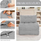 HABUTWAY Folding Sofa Bed, Convertible Sleeper Chair Bed w/Dual-Pillow & Handle - Image 6