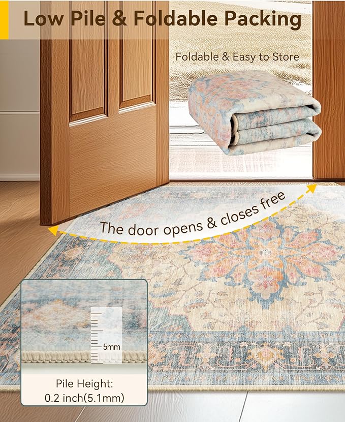 RELEANY Washable Area Rug, Runner 2'x6', Water Repellent, Pet Friendly - Image 5