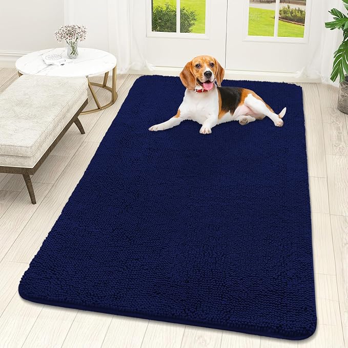 OLANLY Dog Door Mat for Muddy Paws 59x32, Super Absorbent Chenille Mud Mat | by OLANLY