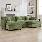 111'' Sectional Cloud Deep Seat Couch, Oversized Chenille U Shaped Sectional by WUTUTUEE
