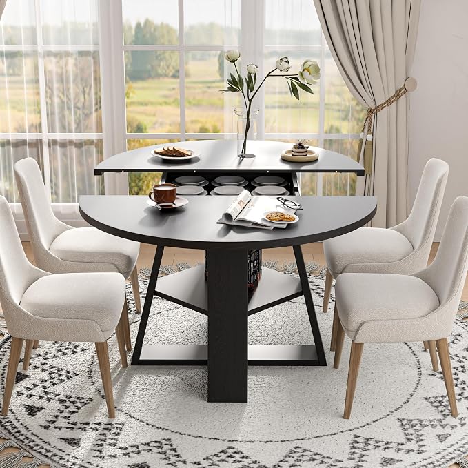 43.3in-59in Extendable Round Dining Table - Image 8