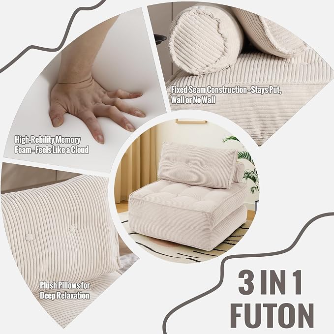 Folding Sofa Bed Convertible Sleeper Chair 33" - Image 3