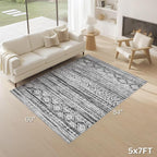 cotiled Boho 5x7 Area Rugs for Living Room: Soft Moroccan Washable Rug | Solve - Image 2