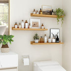 Floating Shelves for Wall, 24 inch Wood Floating Shelves Set of 2, Picture - Image 4