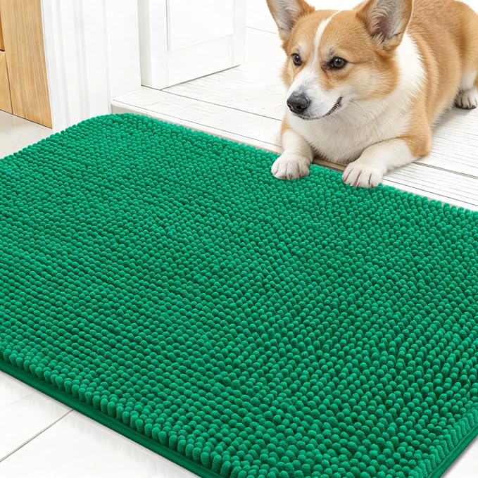 OLANLY Dog Door Mat for Muddy Paws 24x16, Super Absorbent Chenille Mud Mat | by OLANLY