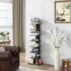 TUTOTAK Narrow Bookshelf, 8-Tier Bookcase, Spine Book Shelf - Image 4