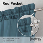 Simplebrand Dusty Blue Short Sheer Curtains 45 Inch Length - Image 2