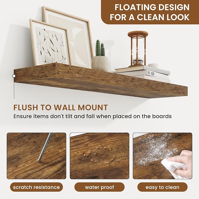fuqing Floating Shelves for Wall, Wall Mounted Wood Floating Shelf - Image 5