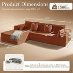 108" Cloud Sectional Couch, Comfort L Shaped Boneless Couch - Image 2