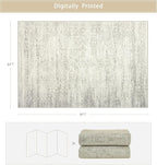 Washable Rugs 6x9 Area Rugs for Living Room, Dining Room-Beige Green | Ultra - Image 2