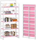 4NM No Assembly 5 Tiers Folding Bookshelf Storage Shelves Vintage Bookcase by 4NM