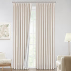 Vision Home Natural Pinch Pleated Full Blackout Curtains Linen Blended Room - Image 7