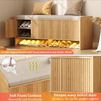HOMEFORT 47.2" Fluted Shoe Storage Bench, Entryway Bench - Image 7