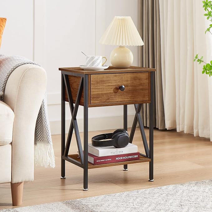 VECELO Nightstands Set of 2, Modern Bedside End Tables, Night Stands - Image 7