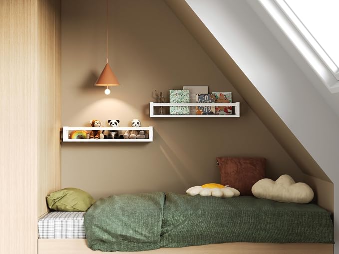 TidyCorner Upgraded Thick Floating Shelves, 24 Inch Solid Wood Bookshelf - Image 5