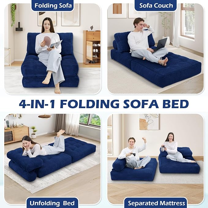 Folding Sofa Bed, Convertible Sleeper Chair - Image 7