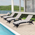 Outdoor Chaise Lounge Chairs + Coffee Table Set of 5 Pieces by Asifom