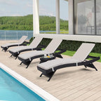 Outdoor Chaise Lounge Chairs + Coffee Table Set of 5 Pieces by Asifom