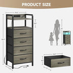 Lazzanto Grey NightStand with Charging Station - Image 3