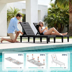 Devoko Outdoor Chaise Lounge Chair Set of 2 - Image 4