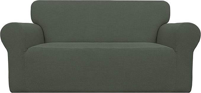 Easy-Going Stretch Oversized Loveseat Couch Covers Washable Olive Green | by Easy-Going