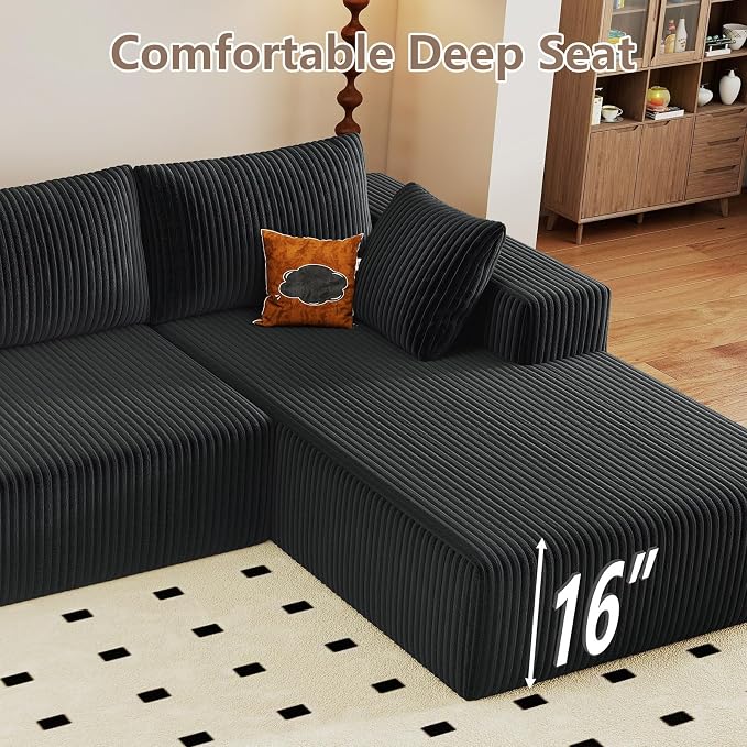 95" Cloud Sectional Couch U-Shaped Chaise - Image 8