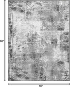 Entryway Rug 3x5 Grey Bedroom Area Rug Washable Non Slip Abstract Boho Rugs - Image 2